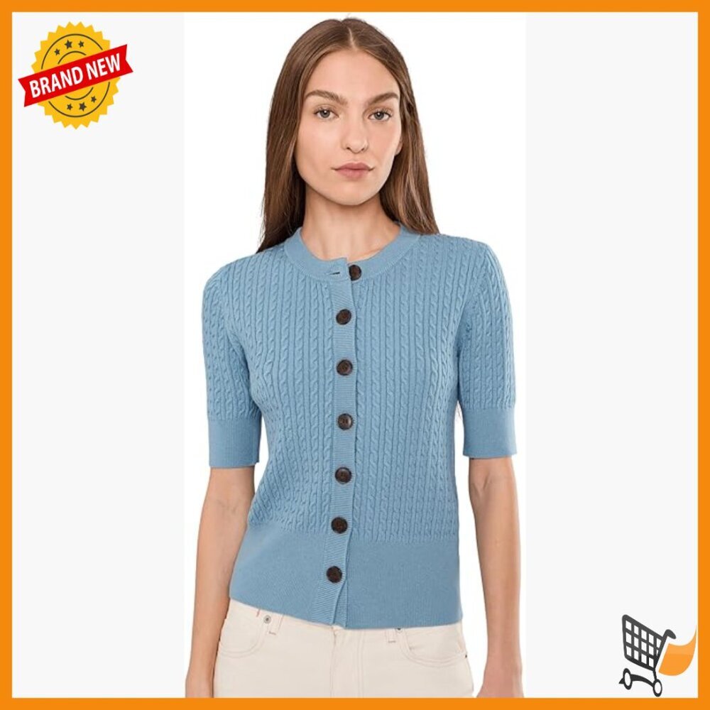 Short Sleeve Cardigan, Classic Fit, Rayon Blend, Spring Summer Wear